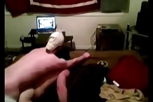 friend gets surprise fucked while watching TV