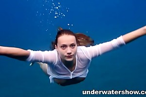 Julia swimming cold close to booming